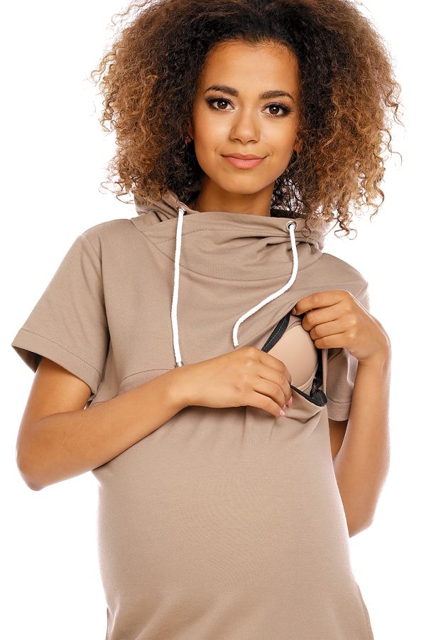 beige Pregnancy dress model 94421 PeeKaBoo