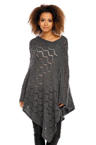 grey Poncho model 94521 PeeKaBoo