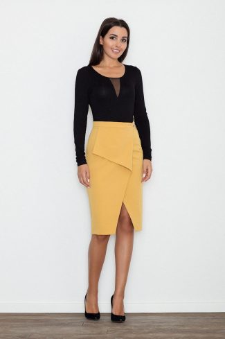 yellow Classic skirt model 111094 Figl