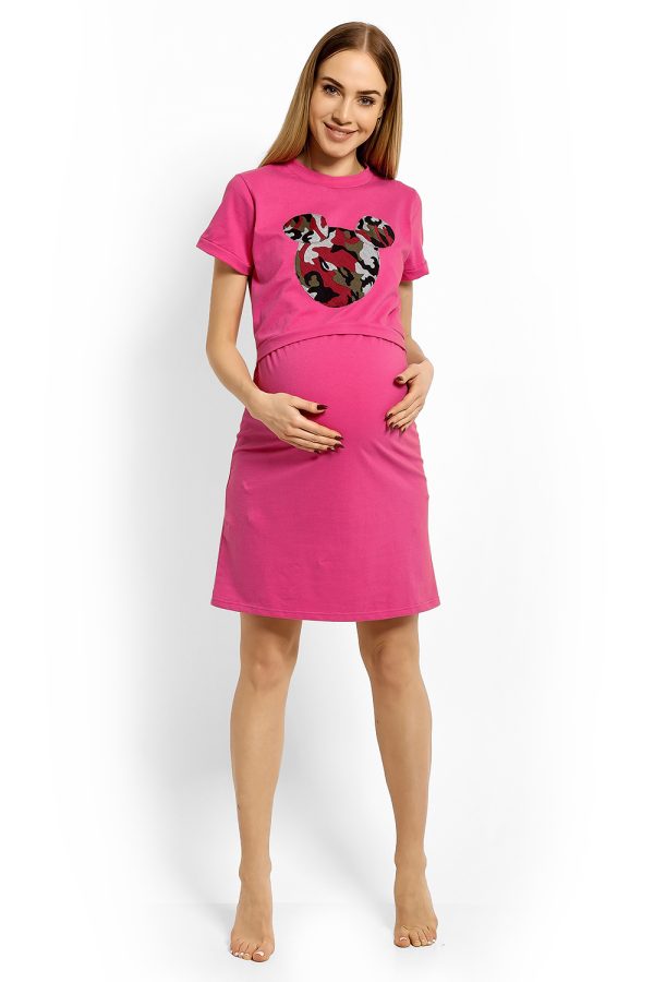 pink maternity nightgown model 113179 PeeKaBoo