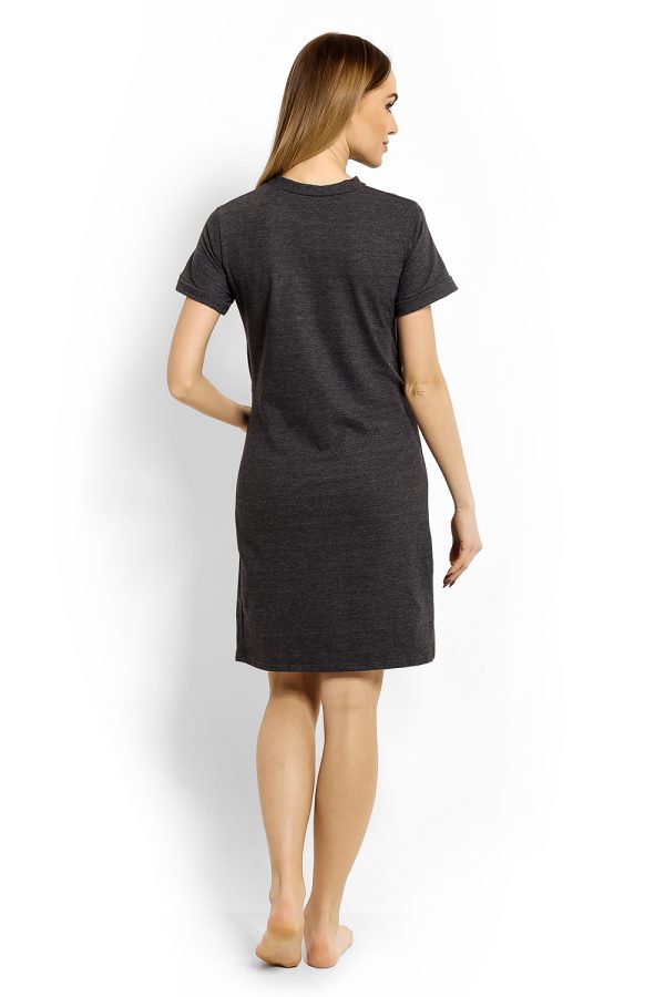 grey maternity nightgown model 113181 PeeKaBoo
