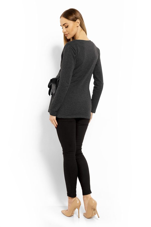 grey Maternity blouse model 113237 PeeKaBoo