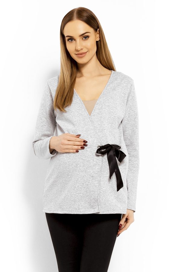 grey Maternity blouse model 113240 PeeKaBoo