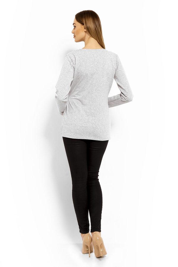 grey Maternity blouse model 113240 PeeKaBoo