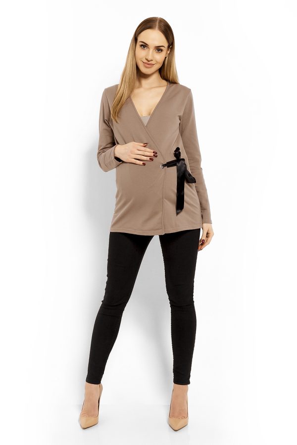 beige Maternity blouse model 113241 PeeKaBoo