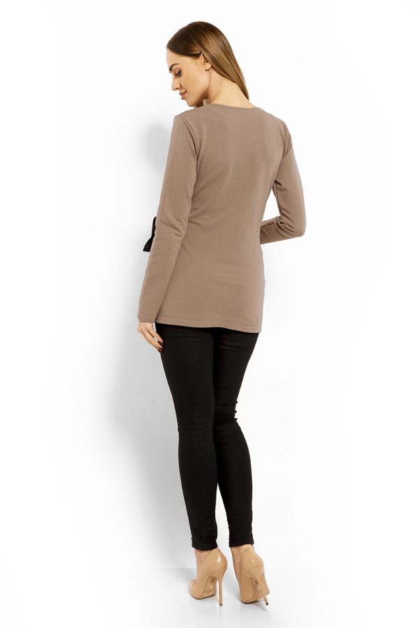 beige Maternity blouse model 113241 PeeKaBoo