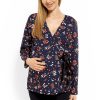 navy blue Maternity blouse model 113244 PeeKaBoo