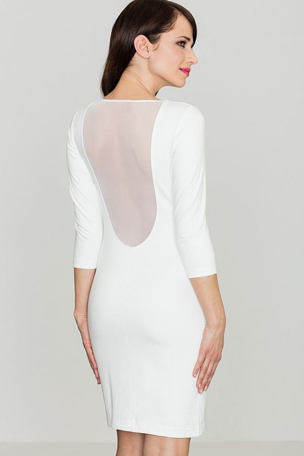 beige Short dress model 119335 Lenitif