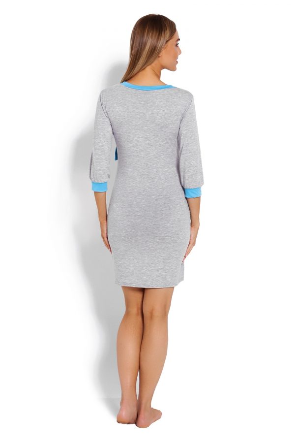 grey maternity nightgown model 122954 PeeKaBoo