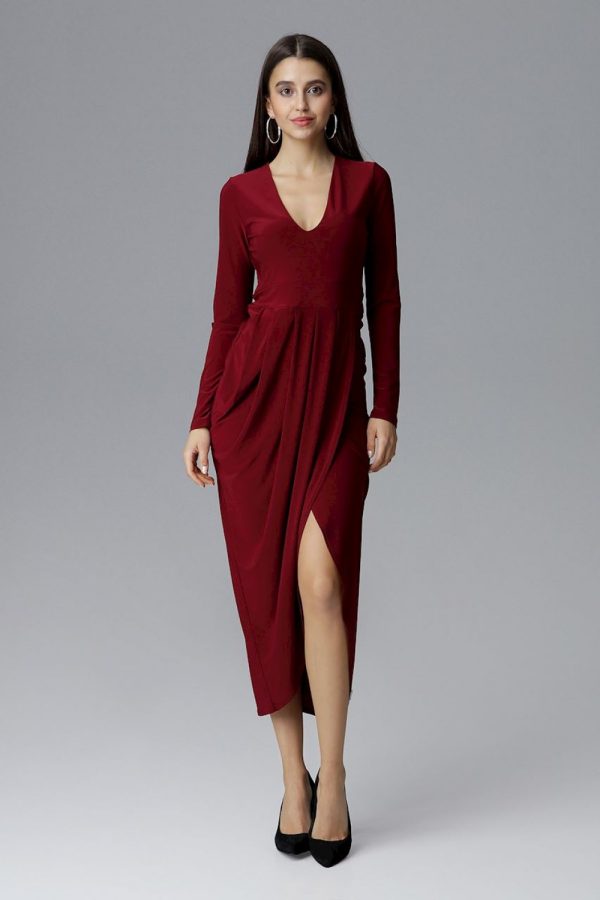red Long dress model 126215 Figl