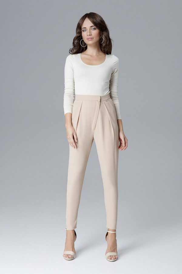 beige Women trousers model 128531 Lenitif