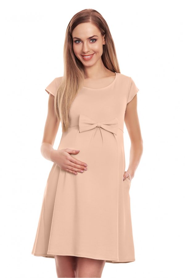 beige Pregnancy dress model 131969 PeeKaBoo