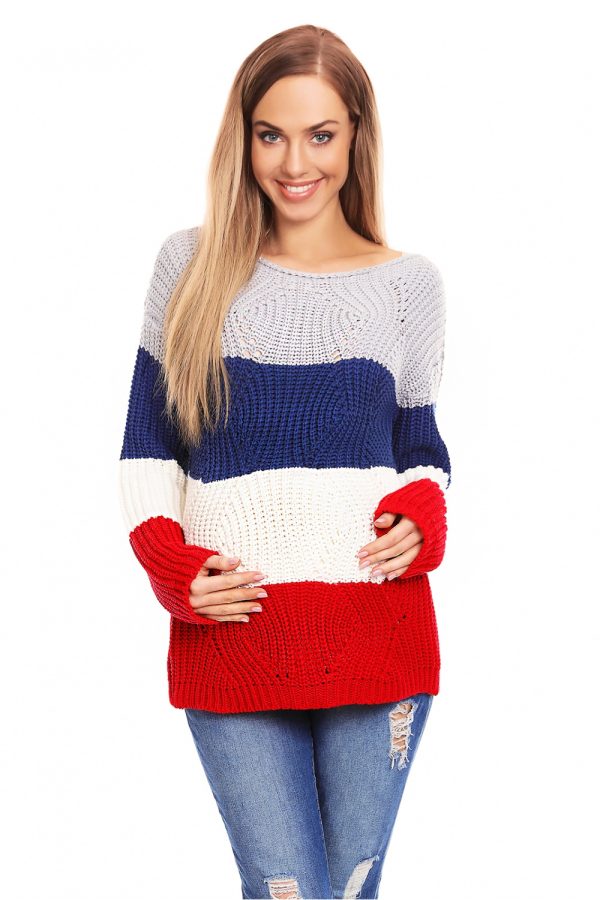 multicolor Pregnancy sweater model 132021 PeeKaBoo
