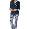 856215 navy blue Pregnancy pajamas model 135957 PeeKaBoo