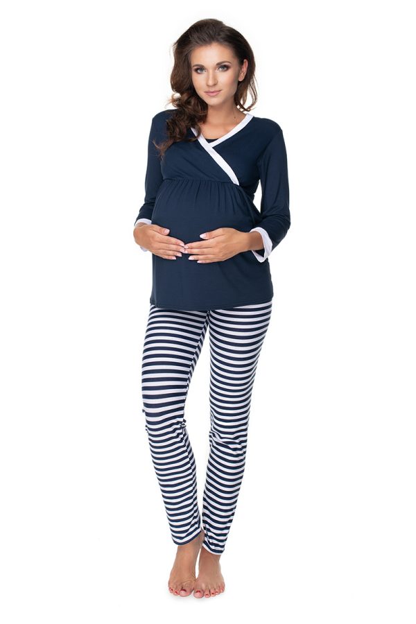 navy blue Pregnancy pajamas model 135957 PeeKaBoo
