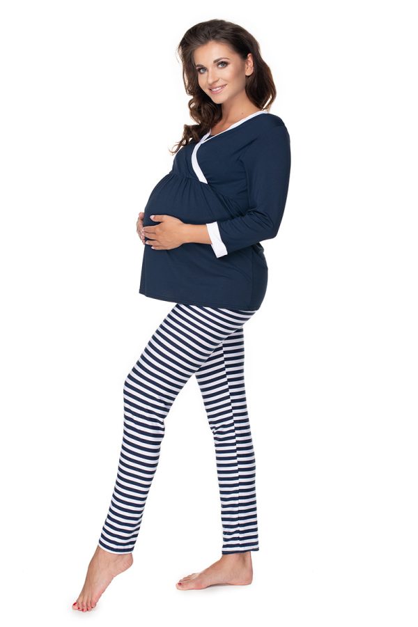 navy blue Pregnancy pajamas model 135957 PeeKaBoo