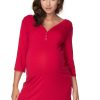 862428 red maternity nightgown model 138231 PeeKaBoo