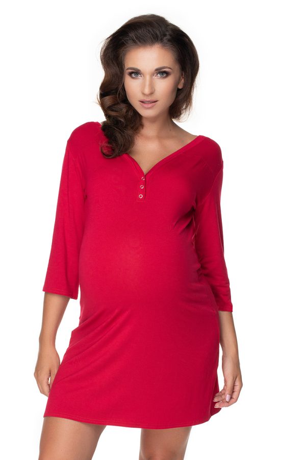 red maternity nightgown model 138231 PeeKaBoo