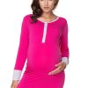 862430 pink maternity nightgown model 138232 PeeKaBoo