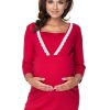 862633 red maternity nightgown model 138226 PeeKaBoo