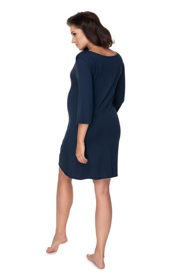 navy blue maternity nightgown model 138230 PeeKaBoo