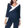 862646 navy blue Pregnancy pajamas model 138236 PeeKaBoo