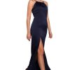 863066 navy blue Long dress model 138749 Makover