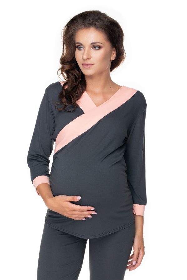 grey Pregnancy pajamas model 141834 PeeKaBoo