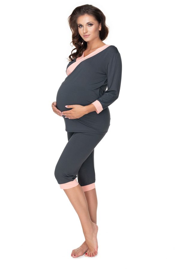 grey Pregnancy pajamas model 141834 PeeKaBoo