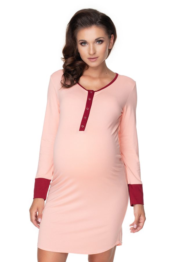 pink maternity nightgown model 141889 PeeKaBoo