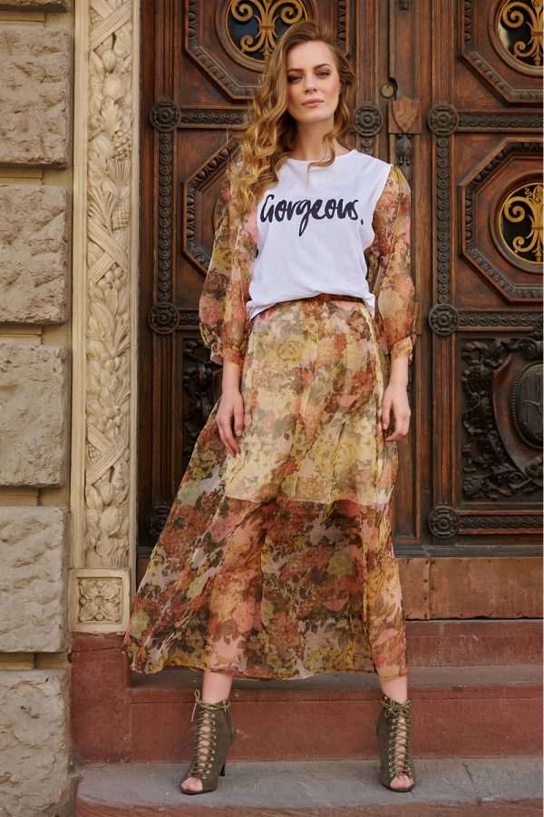 green Long skirt model 145581 Makadamia