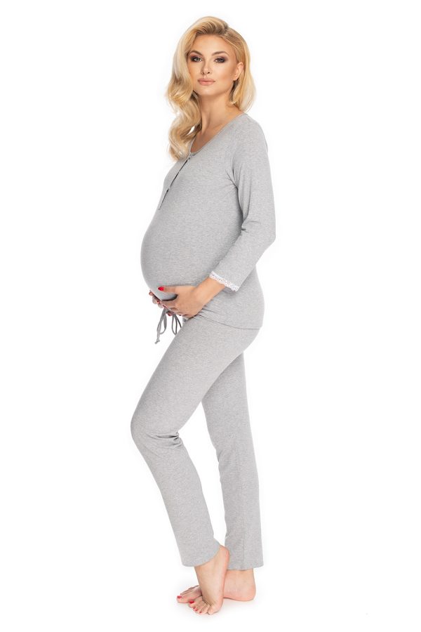 grey Pregnancy pajamas model 147500 PeeKaBoo