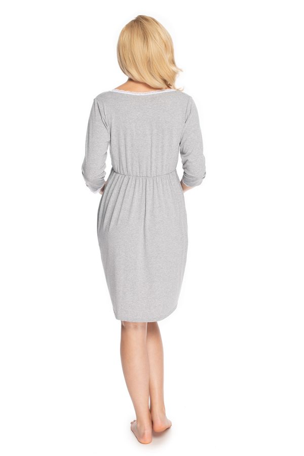 grey maternity nightgown model 147509 PeeKaBoo