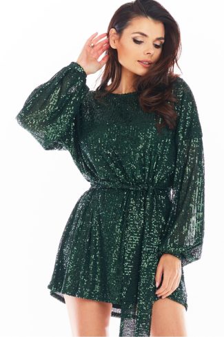 green Short dress model 150764 awama