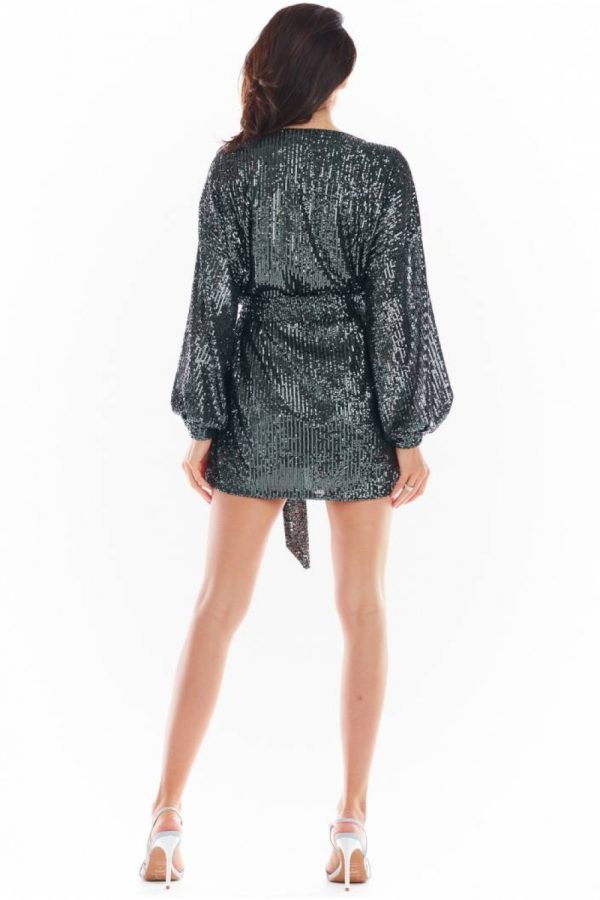 grey Short dress model 150767 awama