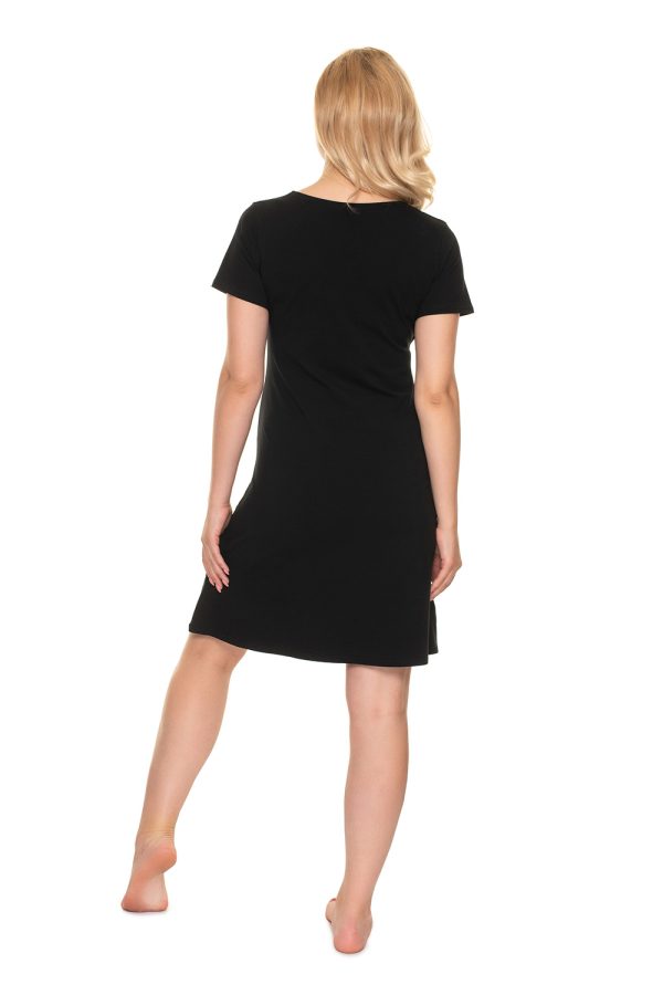 black maternity nightgown model 157707 PeeKaBoo