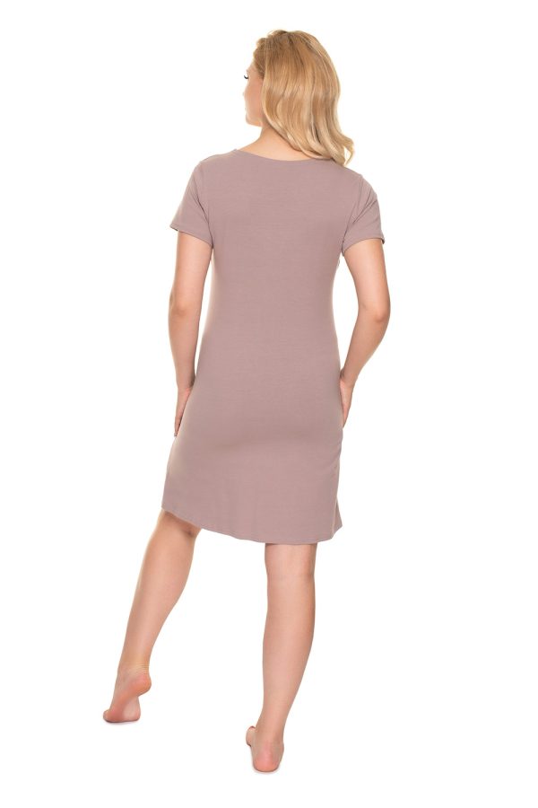 beige maternity nightgown model 157708 PeeKaBoo