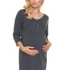 914481 grey maternity nightgown model 157724 PeeKaBoo