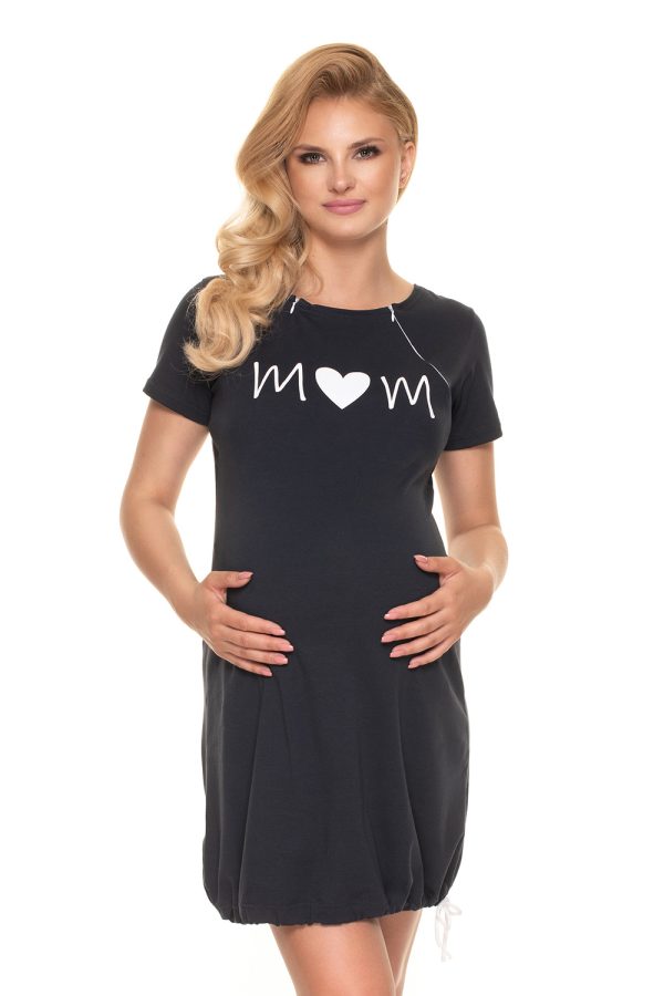 navy blue maternity nightgown model 157727 PeeKaBoo