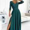 953718 green Long dress model 171435 Numoco