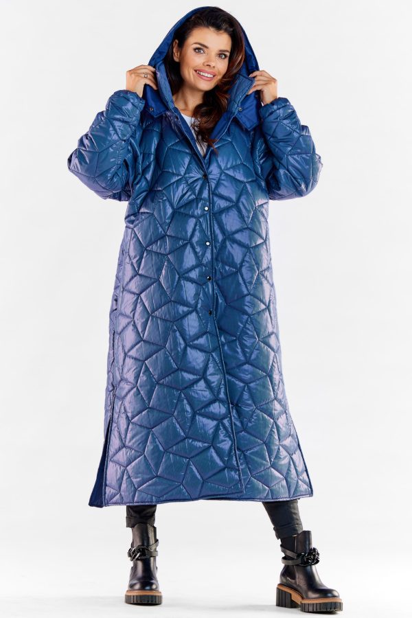 navy blue Coat model 173888 awama