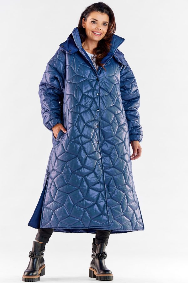 navy blue Coat model 173888 awama