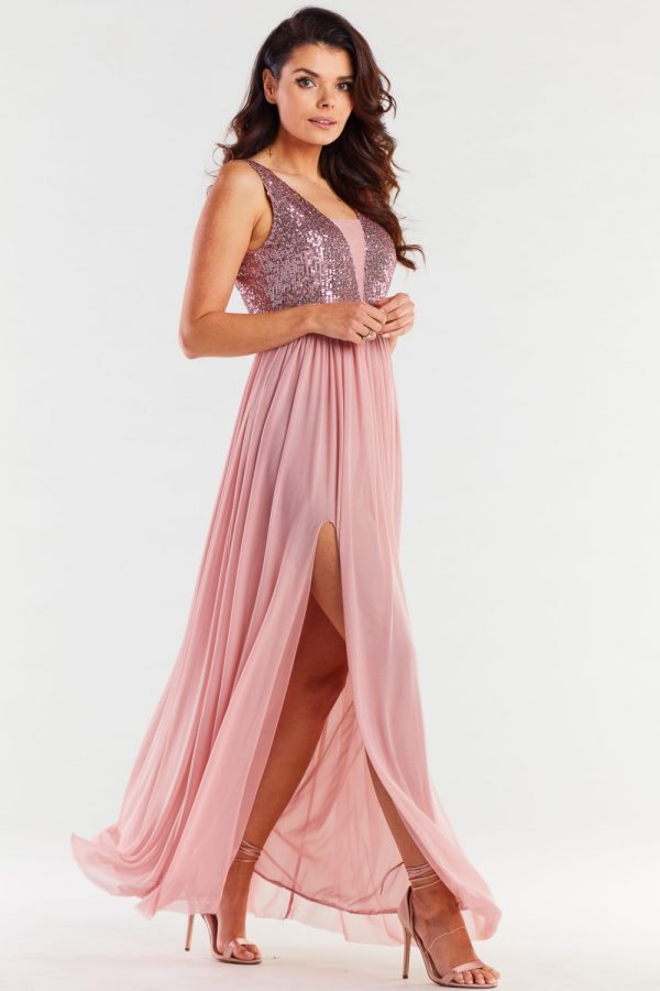 pink Long dress model 174300 awama
