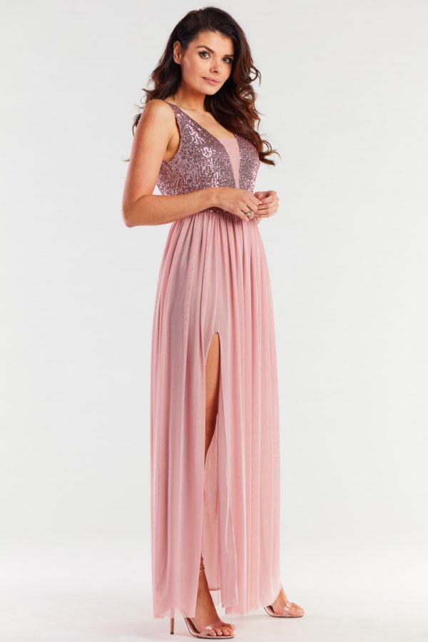 pink Long dress model 174300 awama