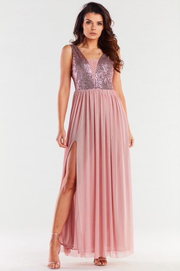 pink Long dress model 174300 awama