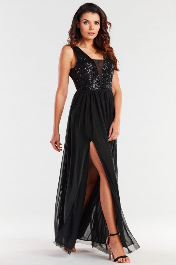 black Long dress model 174301 awama