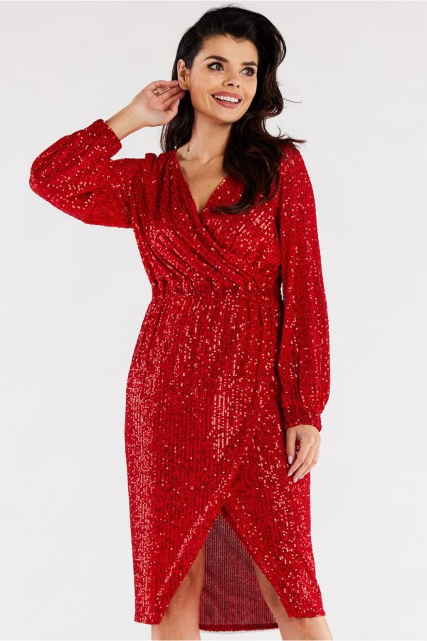 red Evening dress model 174353 awama