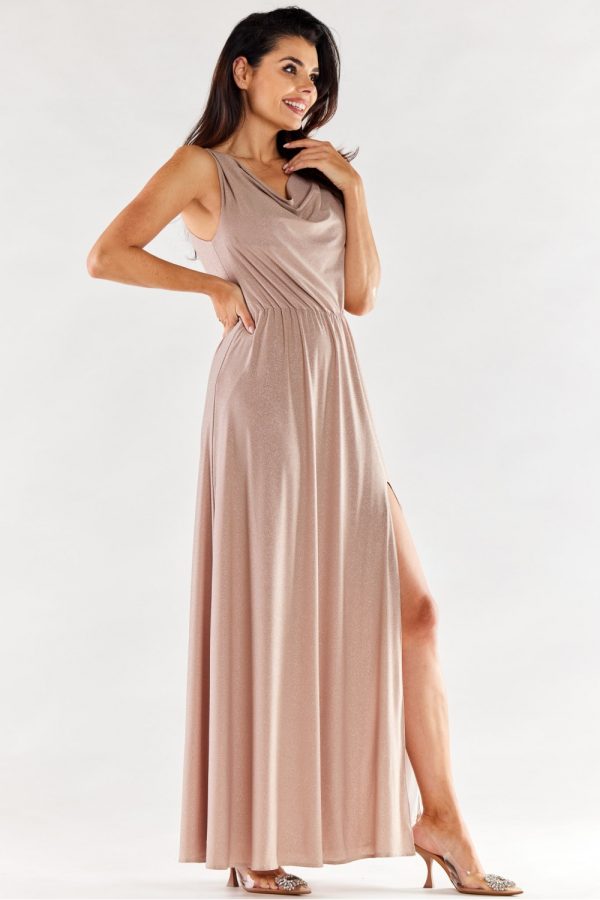 beige Long dress model 174372 awama