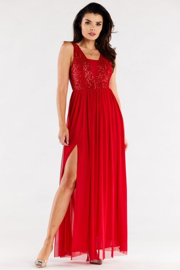 red Long dress model 174391 awama