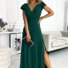 970626 green Long dress model 177052 Numoco
